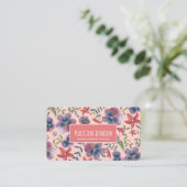 Floral blush boho Waterverf Flowers Visitekaartje (Staand voorkant)