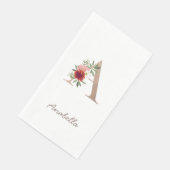 Floral blush bouquet gepersonaliseerde letter " A Servet (Hoek)