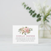 Floral Blush & Bourgogne Baby shower Display Showe Informatiekaartje (Staand voorkant)