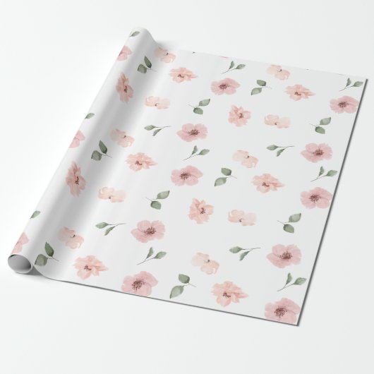 Floral Blush Cadeaupapier (Uitgerold)