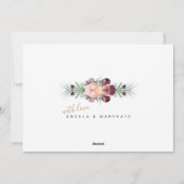 Floral Blush Calligrafie Merry Kerstfoto Feestdagenkaart (Achterkant)