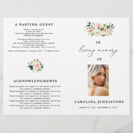 Floral Blush Celebration of Life Programme