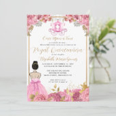 Floral Blush Cinderella Royal Quinceanera Kaart (Staand voorkant)