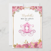 Floral Blush Cinderella Royal Quinceanera Kaart (Achterkant)