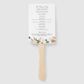 Floral Blush Elegant Magnolia Trouwprogramma Handwaaier (Achterkant)