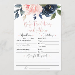 Floral Blush en Navy Baby Predictions and Advice Kaart