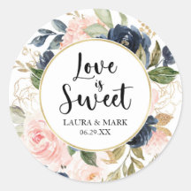 Floral Blush en Navy Love Is Sweet Sticker