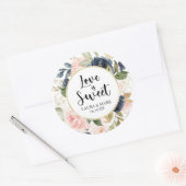 Floral Blush en Navy Love Is Sweet Sticker (Envelop)