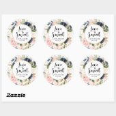 Floral Blush en Navy Love Is Sweet Sticker (Vel)