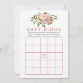 Floral Blush en Roos Gold Baby shower Baby Bingo Kaart (Voorkant)