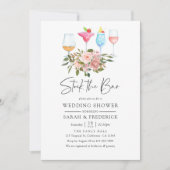 Floral Blush en Roos Gold Stock de Bar Kaart (Voorkant)