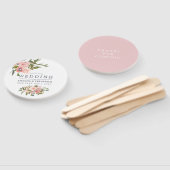 Floral Blush en Roos Gold Wedding Favor Handwaaier (Niet-gemonteerd)