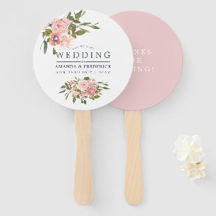 Floral Blush en Roos Gold Wedding Favor Handwaaier
