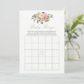 Floral Blush en Sage Baby shower Baby Bingo Kaart (Staand voorkant)