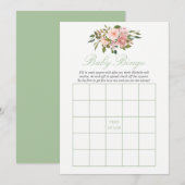Floral Blush en Sage Baby shower Baby Bingo Kaart (Voorkant / Achterkant)