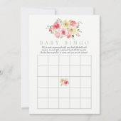 Floral Blush en Sage Baby shower Baby Bingo Kaart (Voorkant)