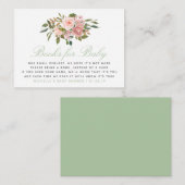 Floral Blush en Sage Baby shower Book Request Informatiekaartje (Voorkant / Achterkant)