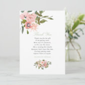 Floral Blush en Sage Baby shower Dank je Bedankkaart (Staand voorkant)