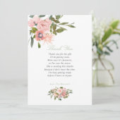 Floral Blush en Sage Baby shower Dank je Bedankkaart (Staand voorkant)