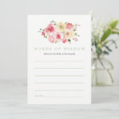 Floral Blush en Sage Vrijgezellenfeest Bride Advic Kaart (Staand voorkant)