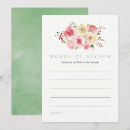 Floral Blush en Sage Vrijgezellenfeest Bride Advic Kaart