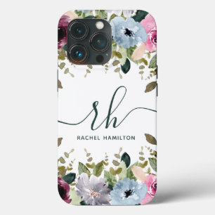 Floral Blush Fancy Initialen en naam Case-Mate iPhone Case