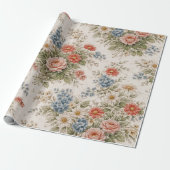 Floral Blush Garden Heirloom Pattern Cadeaupapier (Uitgerold)