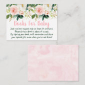 Floral Blush Gold Baby shower Book Request Informatiekaartje (Voorkant / Achterkant)