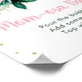 Floral Blush Gold Baby shower Mam-osa Bar Sign Poster (Hoek)