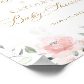 Floral Blush Gold Greenery Baby shower Welkom Poster (Hoek)