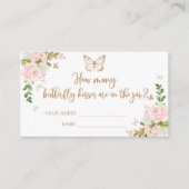 Floral blush goud raden hoeveel vlinderkussen er z informatiekaartje (Voorkant)