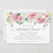 Floral Blush Greenery Eucalyptus Rehearsal Dinner Kaart (Voorkant)