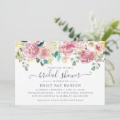 Floral Blush Greenery Eucalyptus Vrijgezellenfeest Kaart (Staand voorkant)