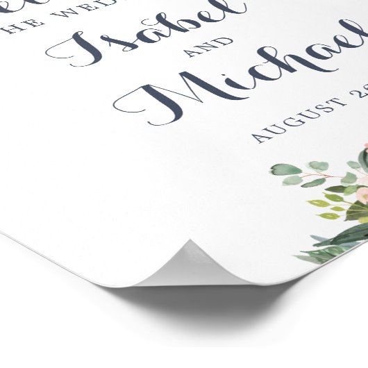 Floral Blush Greenery Eucalyptus Welcome Sign Poster (Hoek)