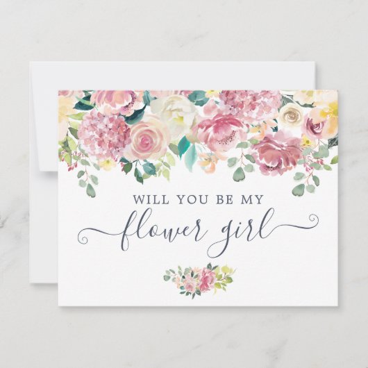 Floral Blush Greenery Eucalyptus zal je mijn Kaart (Voorkant)