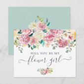 Floral Blush Greenery Eucalyptus zal je mijn Kaart (Voorkant / Achterkant)