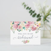 Floral Blush Greenery Eucalyptus zal je mijn Kaart (Staand voorkant)