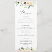Floral Blush Greenery Peach Modern Minimum Menu (Voorkant)
