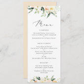 Floral Blush Greenery Peach Modern Minimum Menu (Voorkant / Achterkant)