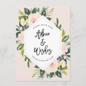 Floral Blush Handwrited Advice & wenst de heer & m Advieskaart (Achterkant)