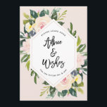 Floral Blush Handwrited Advice & wenst de heer & m Advieskaart<br><div class="desc">Floral Blush Handwrite Advice & Wishes Kaart voor de toekomst Mr & Mrs.</div>