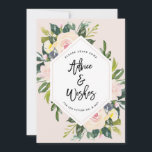 Floral Blush Handwrited Advice & wenst de heer & m Advieskaart<br><div class="desc">Floral Blush Handwrite Advice & Wishes Kaart voor de toekomst Mr & Mrs.</div>