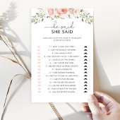 Floral blush Hij zei dat ze vrijgezellenfeest spel