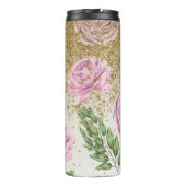 *~* Floral Blush Lavender PEONY Gold Glitter Thermosbeker (Achterkant)
