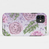 *~* Floral Blush Lavender PEONY Paars Glitter Case-Mate iPhone Case (Achterkant (horizontaal))