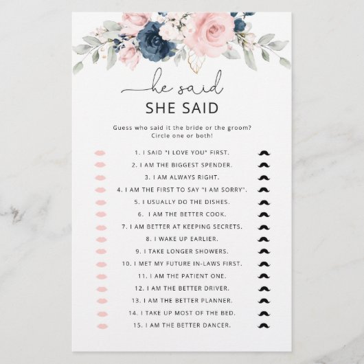 Floral blush marine zei dat ze vrijgezellenfeest z (Voorkant)