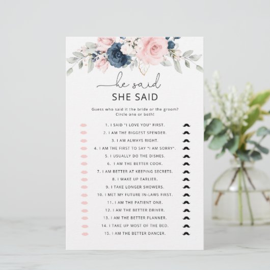 Floral blush marine zei dat ze vrijgezellenfeest z (Staand voorkant)