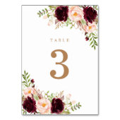 Floral Blush Merlot Burgundy Berry Greenery Modern Kaart (Achterkant)