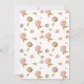 Floral Blush Navy 40th Birthday Invitation 40th Kaart (Achterkant)