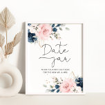 Floral blush navy date-ideeën. Datum jar Poster<br><div class="desc">Floral blush navy date-ideeën. Datum Poster overeenkomende objecten beschikbaar.</div>